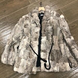 NWOT rabbit fur coat size medium